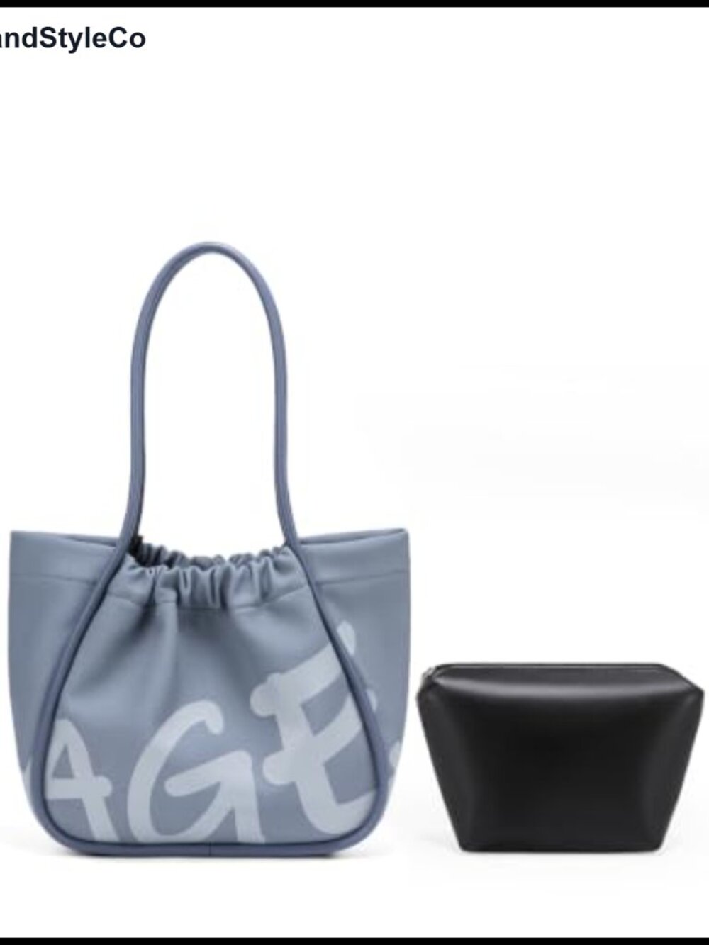 Faux Leather Tote Bag for Women Shoulder Purse with Compartments